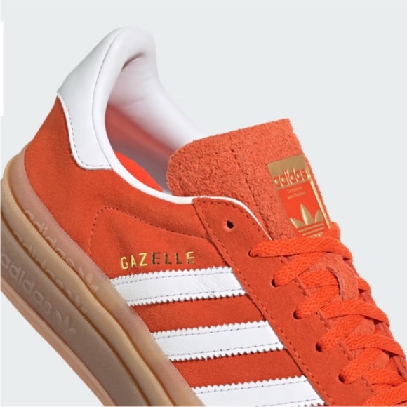 adidas Gazelle Bold Collegiate Orange Gum Sole - Picture 7 of 10